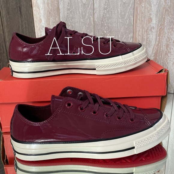 Chuck 70 OX Patent Dark Burgundy W AUTHENTIC - Picture 3 of 7